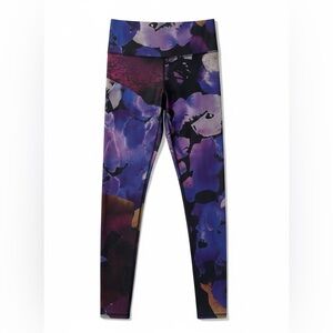Noli Active High Waist Leggings Purple Blue Abstract Print Medium Made USA Gym M